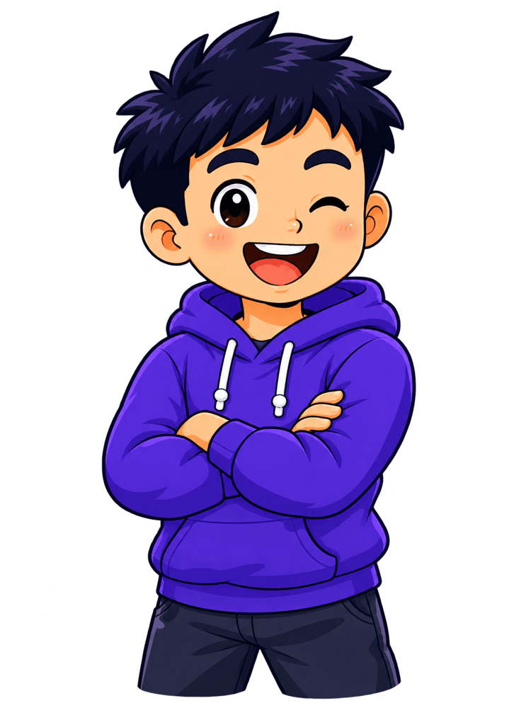 Paldo, arms crossed and winking